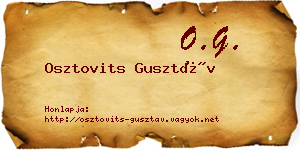 Osztovits Gusztáv névjegykártya