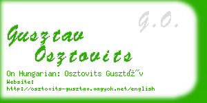 gusztav osztovits business card